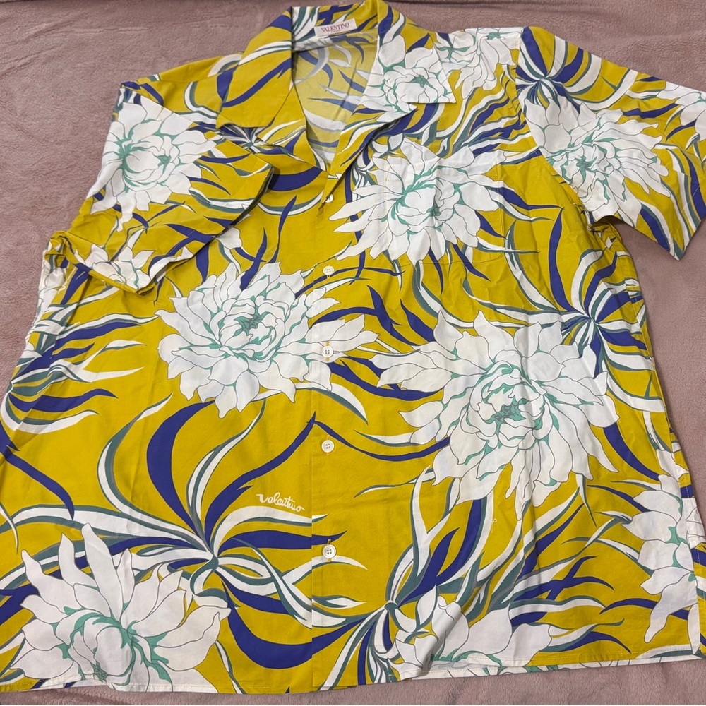 Valentino Vibrant Yellow and Blue Shirt